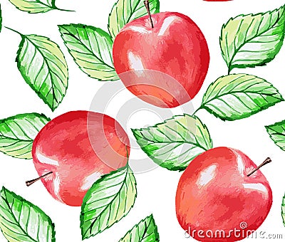 Apple seamless pattern Vector Illustration