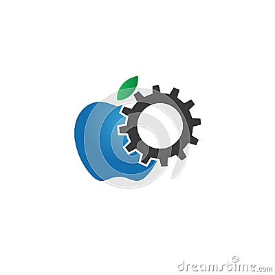 Apple Service Phone Logo gearwheel Vector Illustration