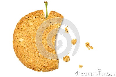 Apple shaped cookie with crumbs Stock Photo