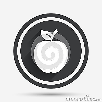 Apple sign icon. Fruit with leaf symbol. Vector Illustration