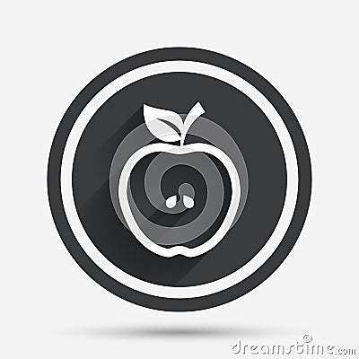 Apple sign icon. Fruit with leaf symbol. Vector Illustration