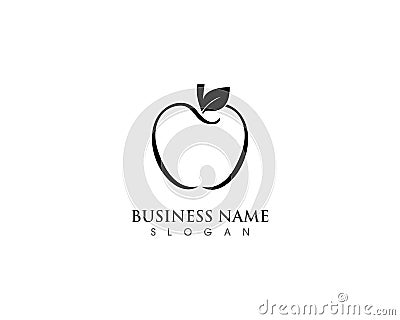 Apple simple black icon design vector Stock Photo