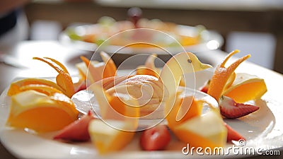 Apple slices arrangement, fresh fruit shape, healthy food Stock Photo