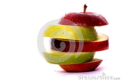 Apple slices in red and green Stock Photo