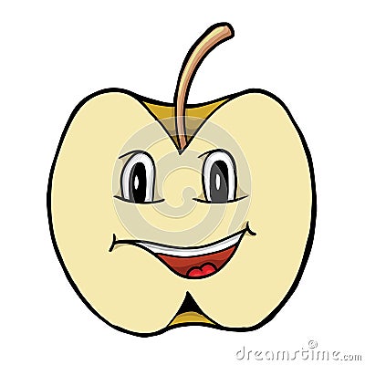 Apple with smile Vector Illustration