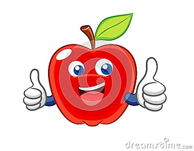Apple smile cartoon Vector Illustration