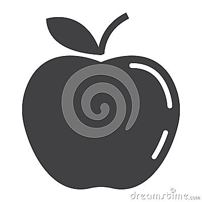 Apple solid icon, fruit and diet, vector graphics Vector Illustration
