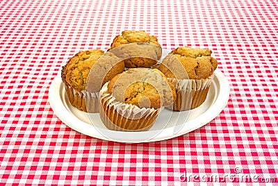 Apple spice muffins on plate Stock Photo