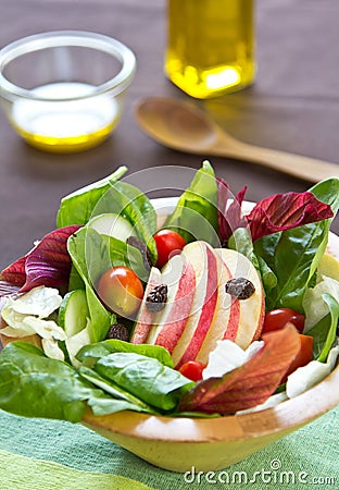 Apple and spinach salad Stock Photo