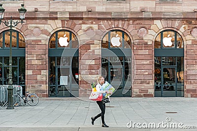 Apple Store getting ready for Apple Watch launch Editorial Stock Photo