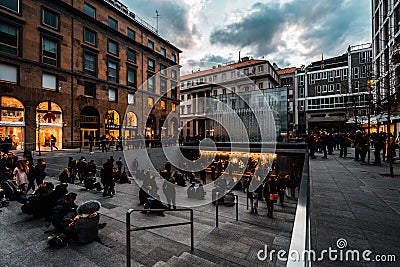 Apple store Liberty square Milan Editorial Stock Photo