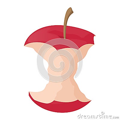 Apple stump icon, cartoon style Vector Illustration