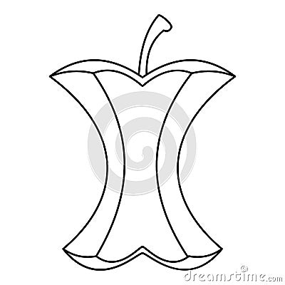 Apple stump icon, outline style Vector Illustration