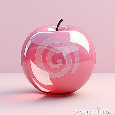 The apple is transparent. Made of thin glass from the island of Murano. Conceptual photography. Stock Photo