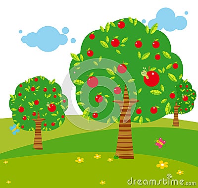 Apple tree Vector Illustration