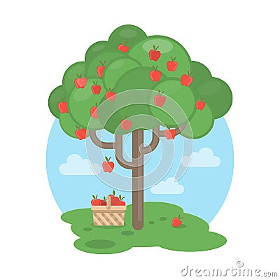 apple tree. Vector Illustration