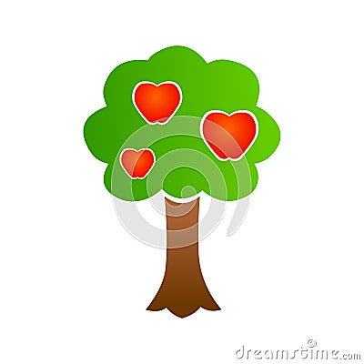 Apple tree icon vector.Tree logo. Vector Illustration