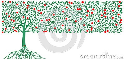 Apple trees decoration Vector Illustration