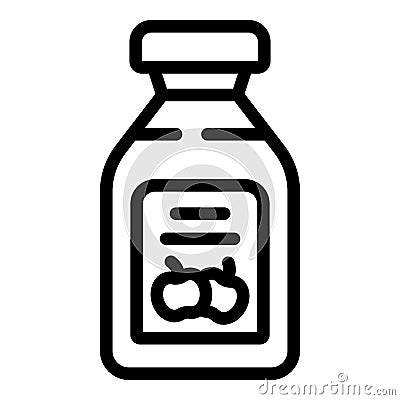 Apple vinegar bottle icon outline vector. Natural condiment Vector Illustration