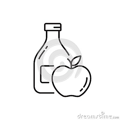 Apple vinegar or cider linear icon Vector Illustration