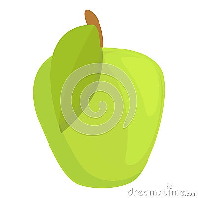 Apple vitamin icon, cartoon style Vector Illustration