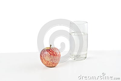 Apple and water Stock Photo