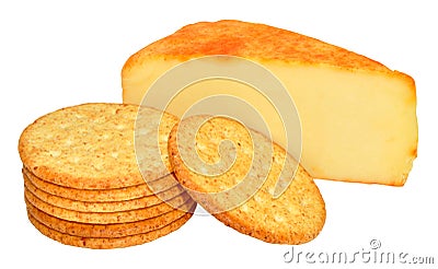 Apple Wood Smoked Cheddar Cheese Stock Photo