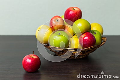 Apples in basket Stock Photo