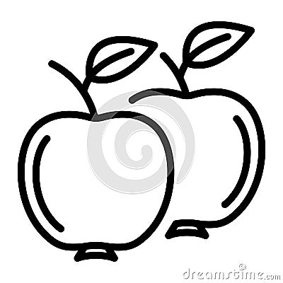 Apples icon, outline style Vector Illustration