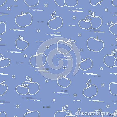 Apples juicy fruit. Seamless pattern. Design for announcement, advertisement, banner or print Vector Illustration
