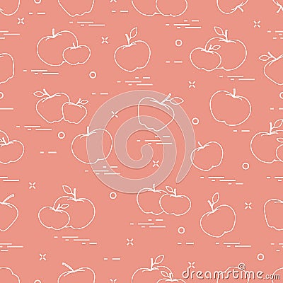 Apples juicy fruit. Seamless pattern. Design for announcement, advertisement, banner or print Vector Illustration