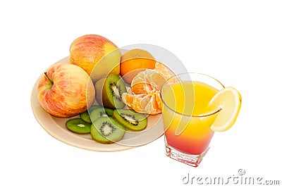 Apples, kiwi, tangerines Stock Photo