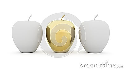 Apples one gold Stock Photo