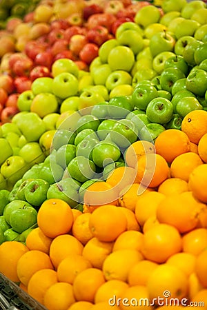 Apples and oranges Stock Photo