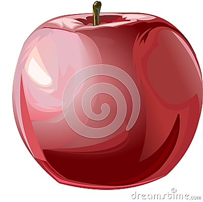 Apples are red and green. Ripe and unripe. Fruits. Vector illustration. Isolated objects. Vector Illustration