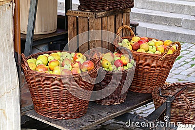 Sale of fresh apples Stock Photo