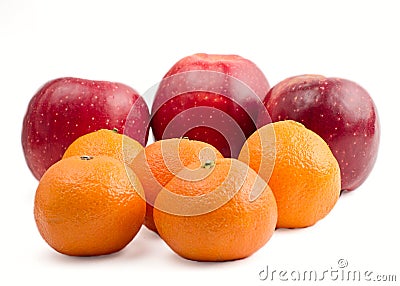 Apples and tangerines Stock Photo