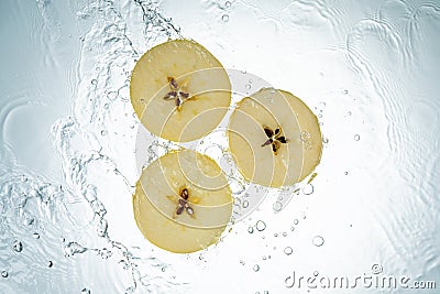 Apples Water Splash Stock Photo