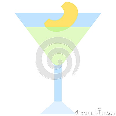 Appletini Cocktail icon, Alcoholic mixed drink vector Vector Illustration