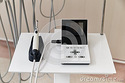 appliance in the dental office on a table Stock Photo