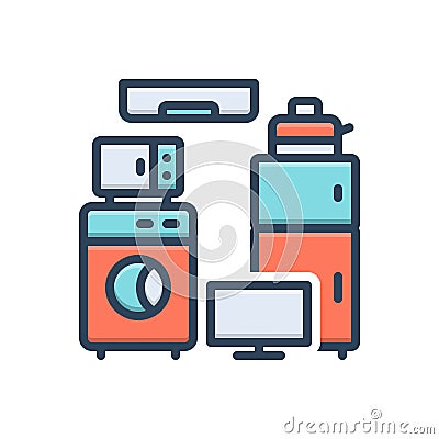 Color illustration icon for Appliances, device and machine Cartoon Illustration