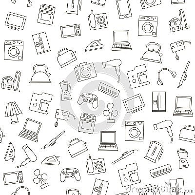 Appliances icons pattern Vector Illustration