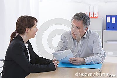 Applicant and recruiter at interview Stock Photo