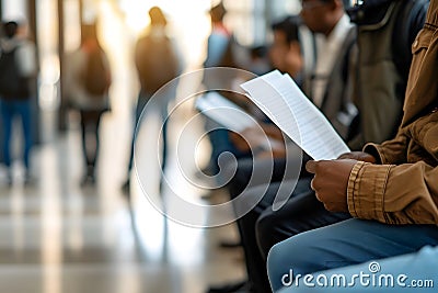Applicants Waiting for Job Interview. Created with Generative AI Stock Photo