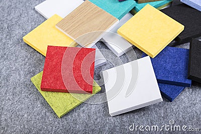 Application of acoustic panels to decorate and improve the sound in the room Stock Photo