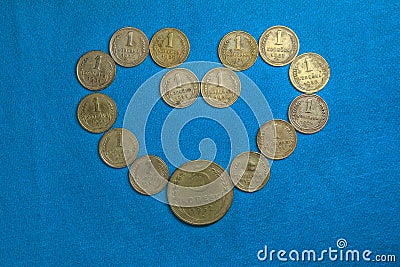 Application of the coins Stock Photo