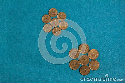 Application of the coins Stock Photo