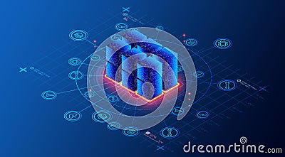 Application Data Storage and Database Management System Concept - DBMS - 3D Illustration Stock Photo