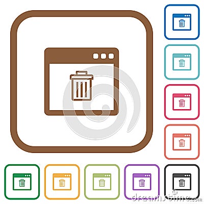 Application delete simple icons Stock Photo