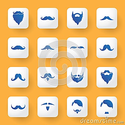 Application design icons set. beard sign and symbol artwork. Vector Illustration